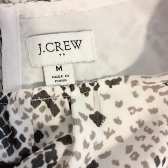 J Crew Womens Snake Print Long Sleeve Ruffle Hem Smocked Waist Dress M - Picture 3 of 10